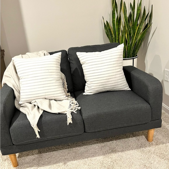 🚫SOLD🚫50” dark gray upholstered loveseat - Picture 3 of 9